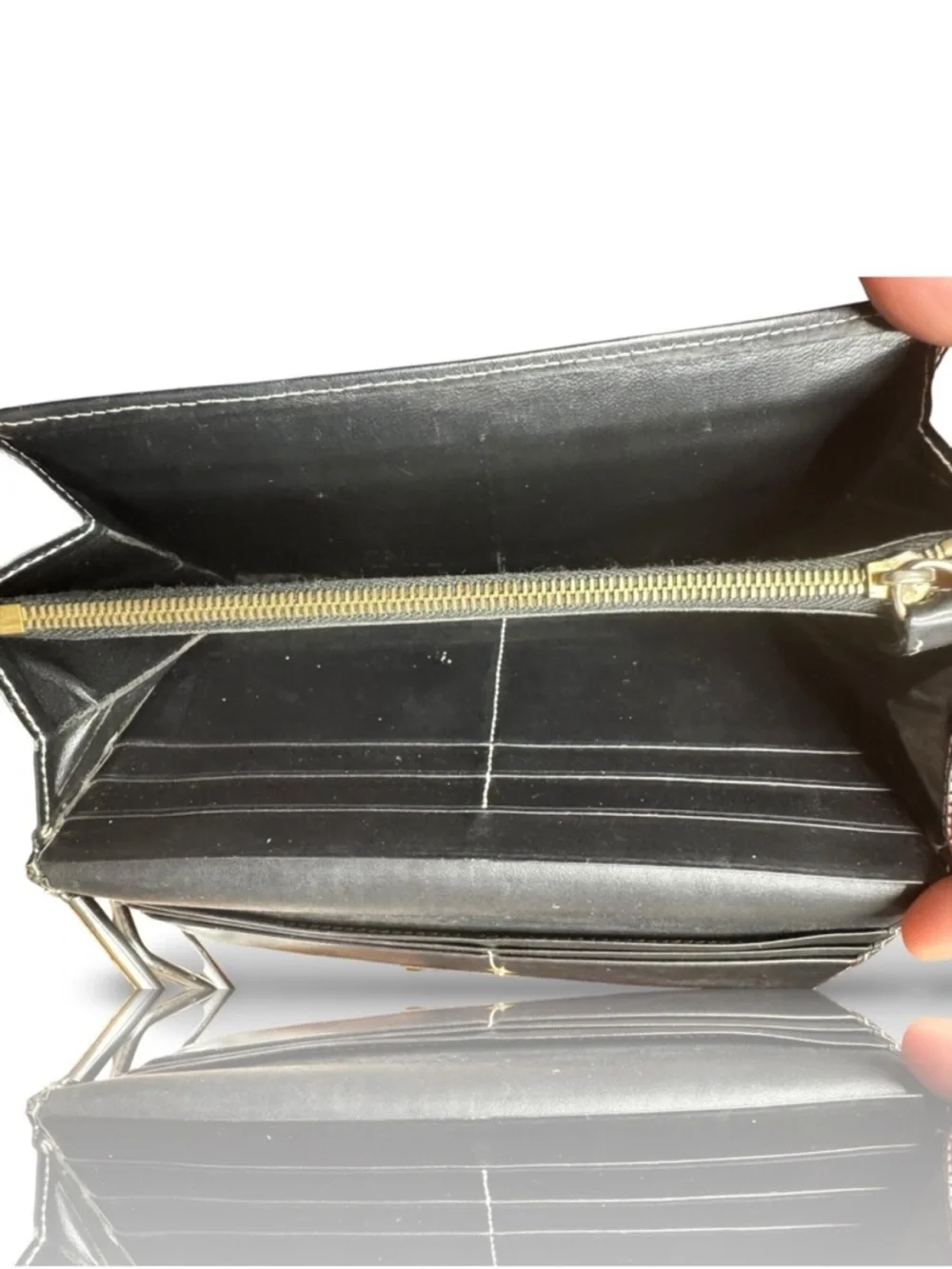Givenchy Black & Beige Geometric Logo Continental Wallet